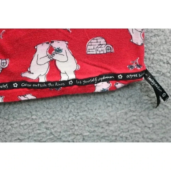 Women's Hue Pajama Set-Size Small-100% Cotton-Red w/Polar Bears - Picture 6 of 11